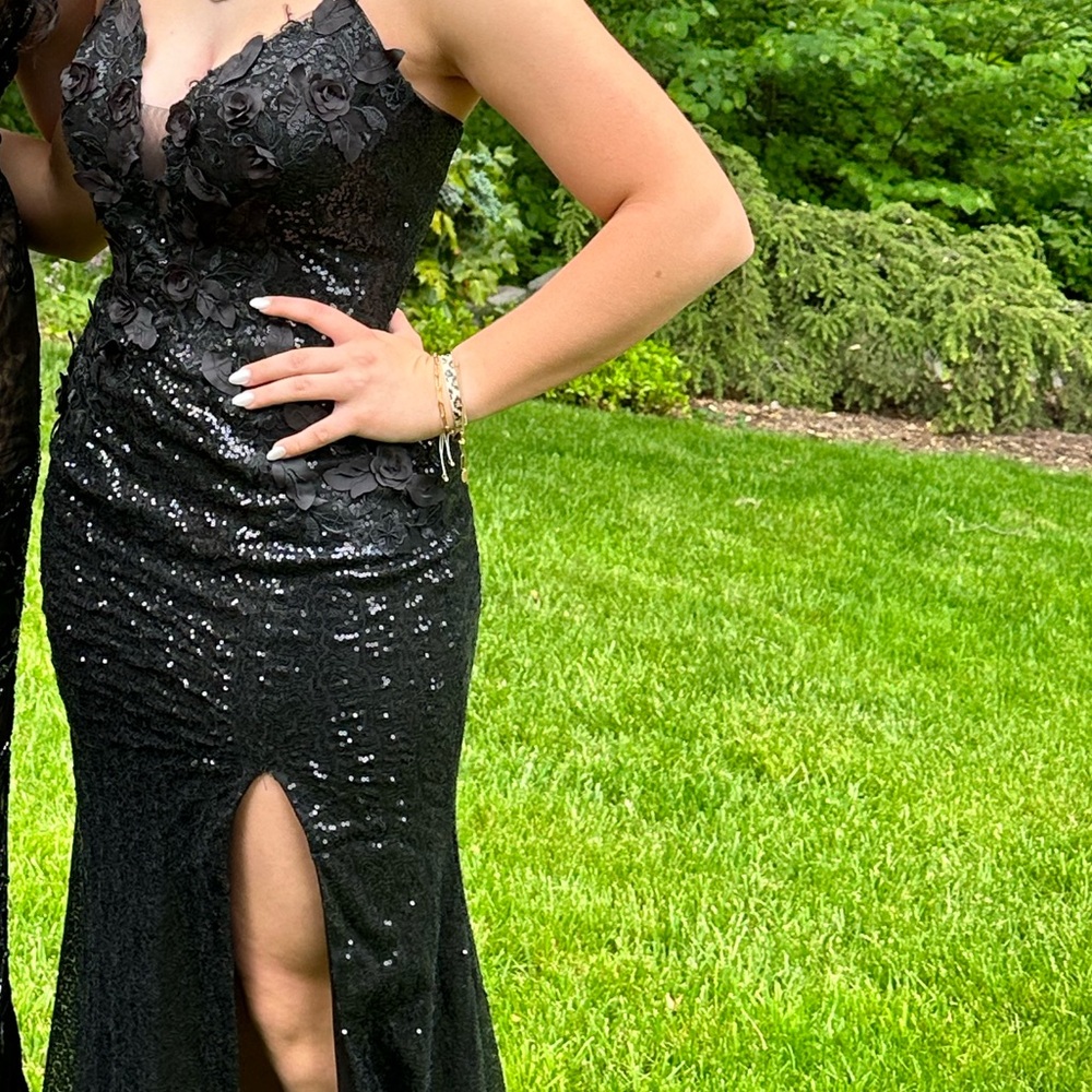Dave & Johnny Classic Long Black Dress